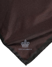 Snygg brun sidenscarf för män – DG Crown Print