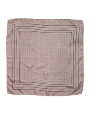 Beige sidenhalsduk med prickigt tryck