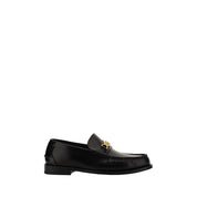Versace Black Calf Leather Slip-On Loafers