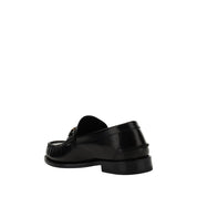 Versace Black Calf Leather Slip-On Loafers