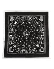 Svartvit bomullshalsduk med logotypdetaljer