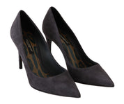 Gray Suede Leather Stiletto  Shoes Heels