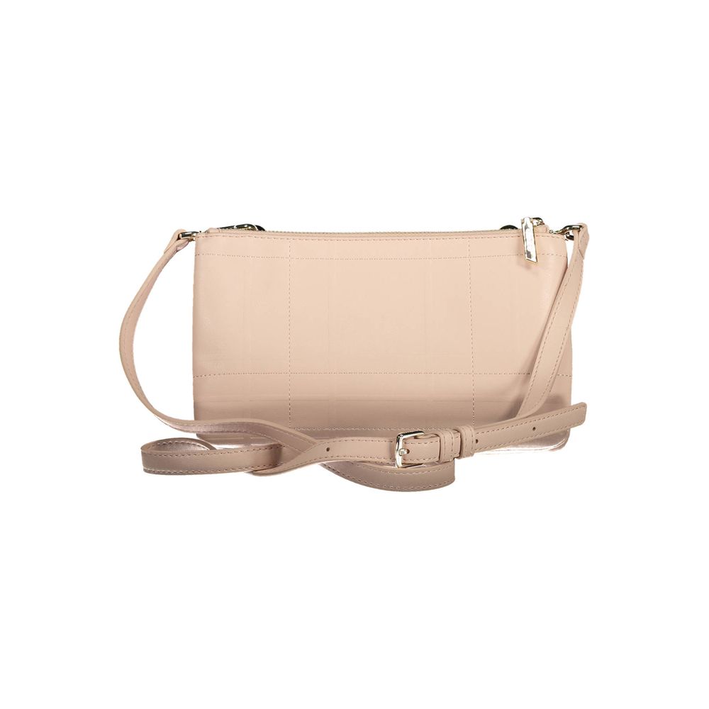 Beige handbag with a strap on a white background