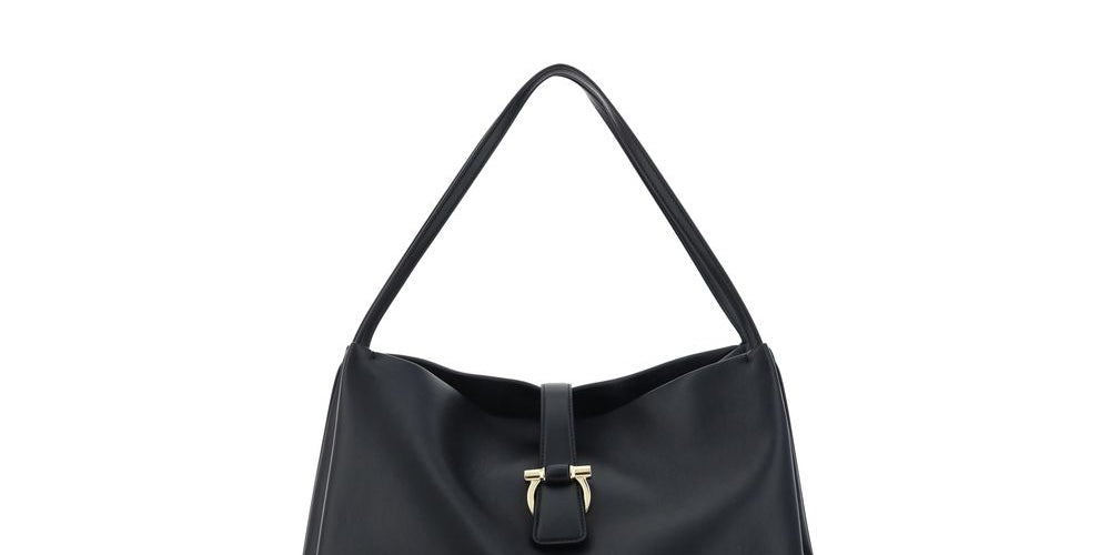 Ferragamo Black Calf Leather Handbag