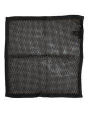 Svart mönstrad fyrkantig bomullshalsduk