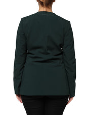Green Single Breasted One Button Coat Jacket