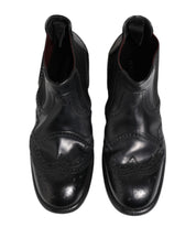 Svarta läderklackar, slip-on skor