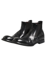 Svarta läderklackar, slip-on skor