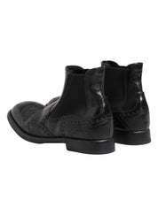 Svarta läderklackar, slip-on skor