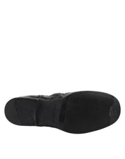 Svarta läderklackar, slip-on skor