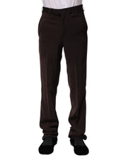 Dark Brown Mid Waist Dress Formal Pants