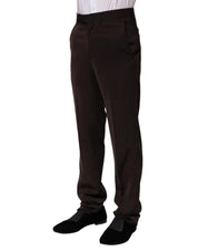 Dark Brown Mid Waist Dress Formal Pants