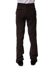 Dark Brown Mid Waist Dress Formal Pants