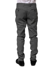 Black White Checkered Tapered Dress Pants