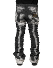 Black Tie Dye Straight Denim Jeans
