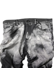 Black Tie Dye Straight Denim Jeans