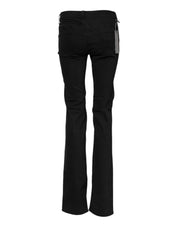 Black Cotton Stretch Flared Bootcut Denim Jeans
