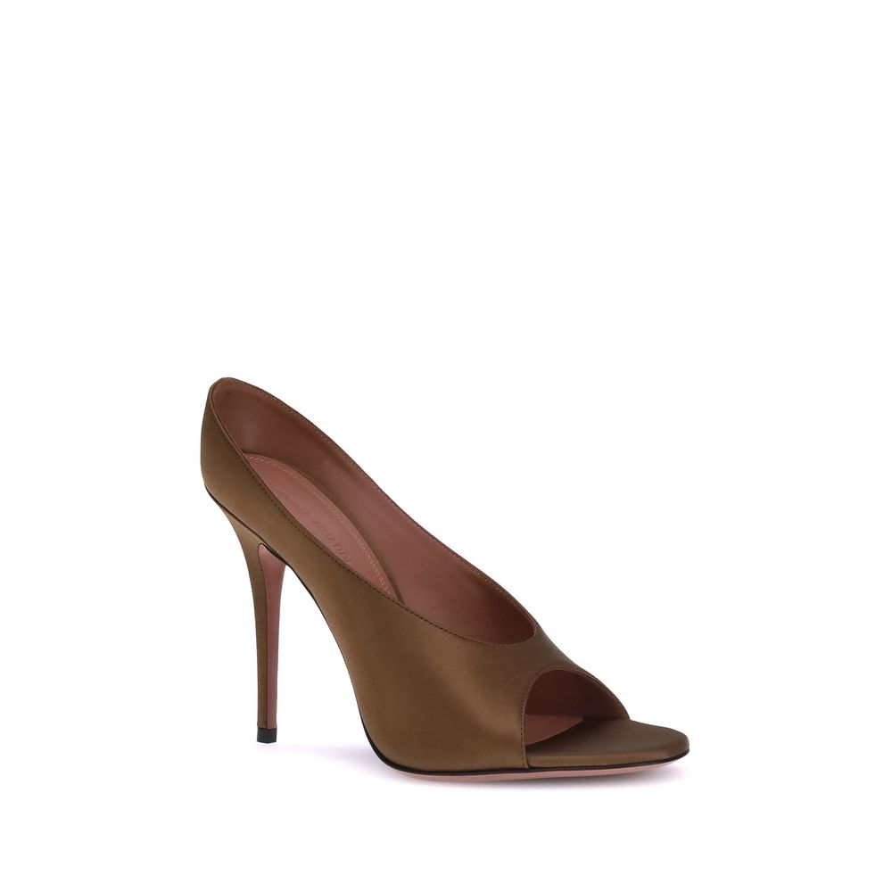 Brown Calf Leather Pointed Toe High Heel Pumps
