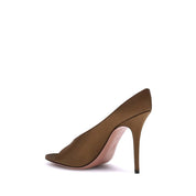 Brown Calf Leather Pointed Toe High Heel Pumps