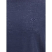 Blue Fleece Wool Turtleneck