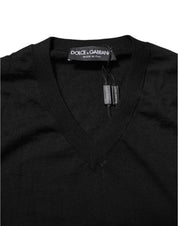 Mörkgrå ulltröja med broderad logotyp