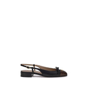 Black Goatskin Ballet Flats