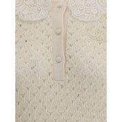Sweater with lace collar