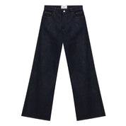 Blue Cotton High-Waisted Jean