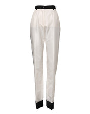 White High Waist Straight Dress Trouser Pants