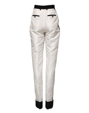 White High Waist Straight Dress Trouser Pants