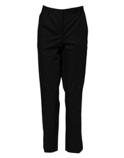 Black Cotton High Waist Formal Pants
