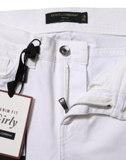 White Floral Embroidery GIRLY Denim Jeans