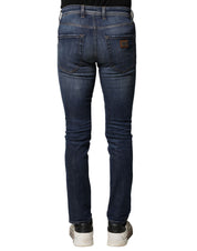Blue Washed Cotton Slim Fit Men Denim Jeans