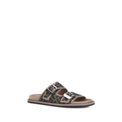 Fendi Brown Calf Leather Flat Sandals