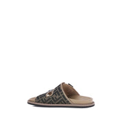 Fendi Brown Calf Leather Flat Sandals
