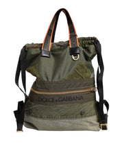 Dolce & Gabbana Military Green Cotton Blend Rucksack