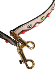 Dolce & Gabbana Beige Red Leather Shoulder Strap