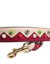 Dolce & Gabbana Beige Red Leather Shoulder Strap