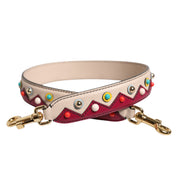 Dolce & Gabbana Beige Red Leather Shoulder Strap