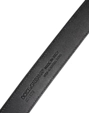Black Leather Classic Metal DG Buckle Belt