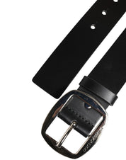 Black Leather Classic Metal Buckle Belt