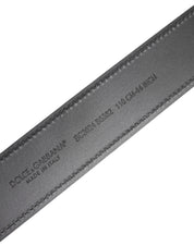 Svart läderklassisk metallogo-bälte