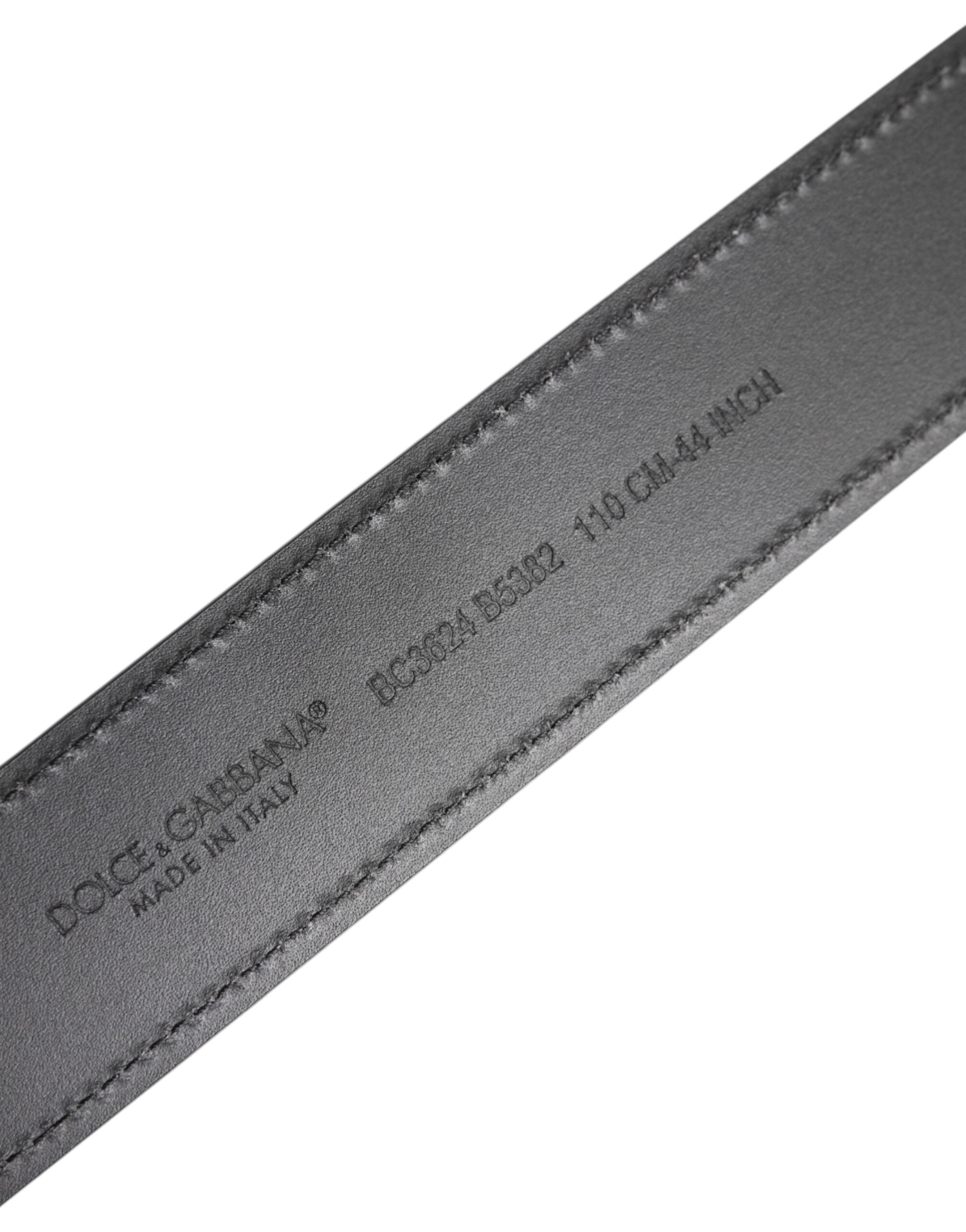 Svart läderklassisk metallogo-bälte