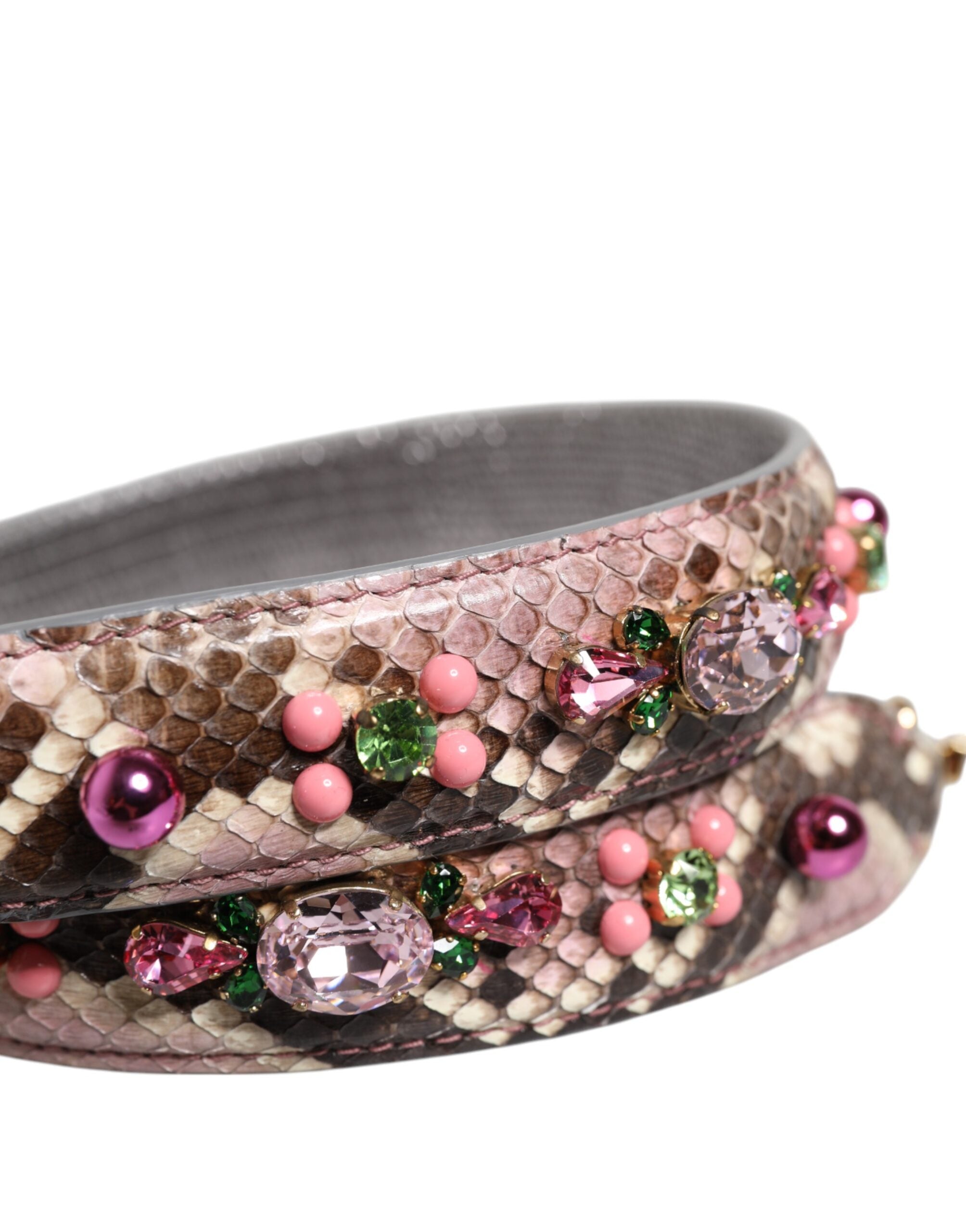 Dolce & Gabbana Multicolor Python Leather Shoulder Strap