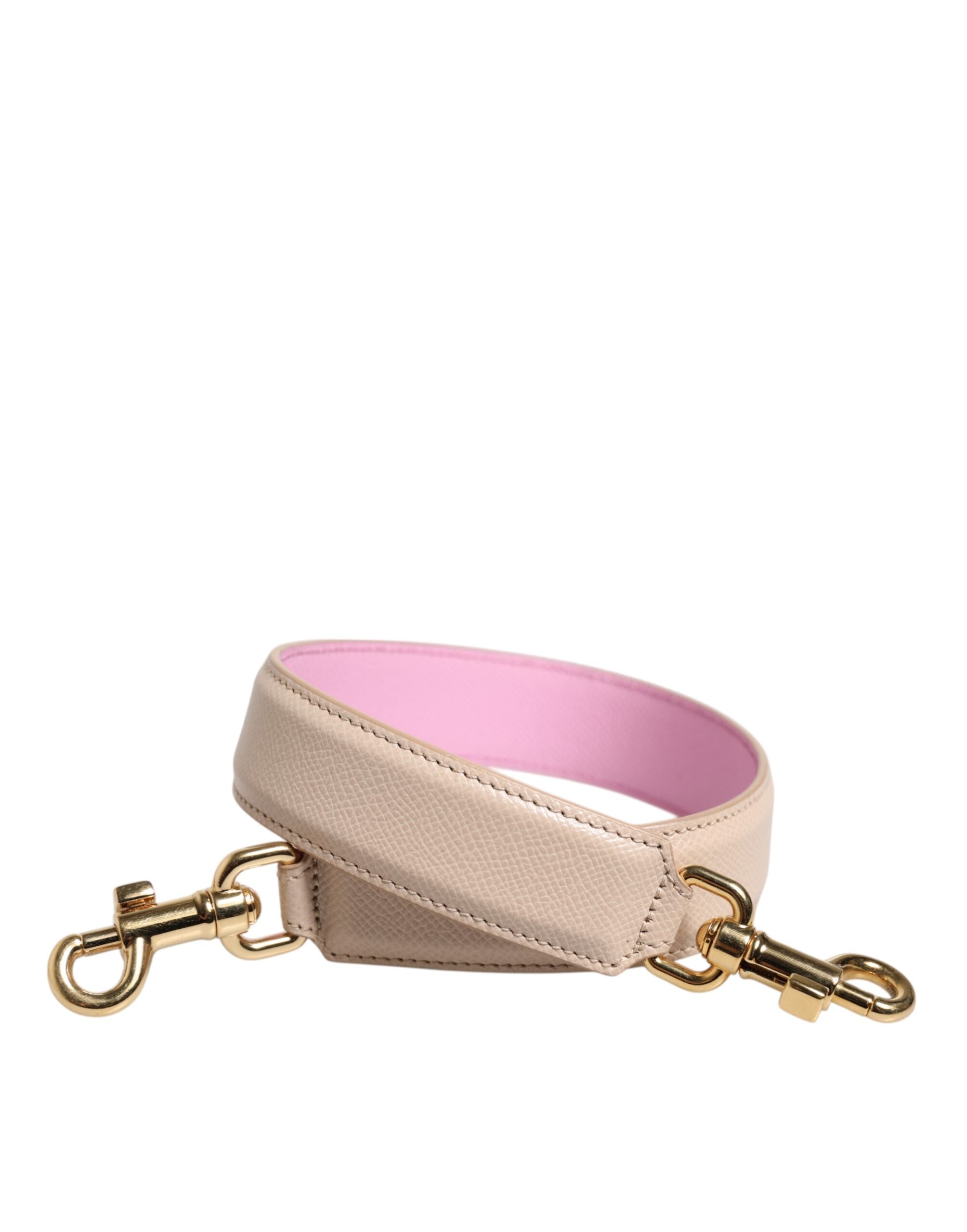 Dolce & Gabbana Beige Pink Leather Shoulder Strap