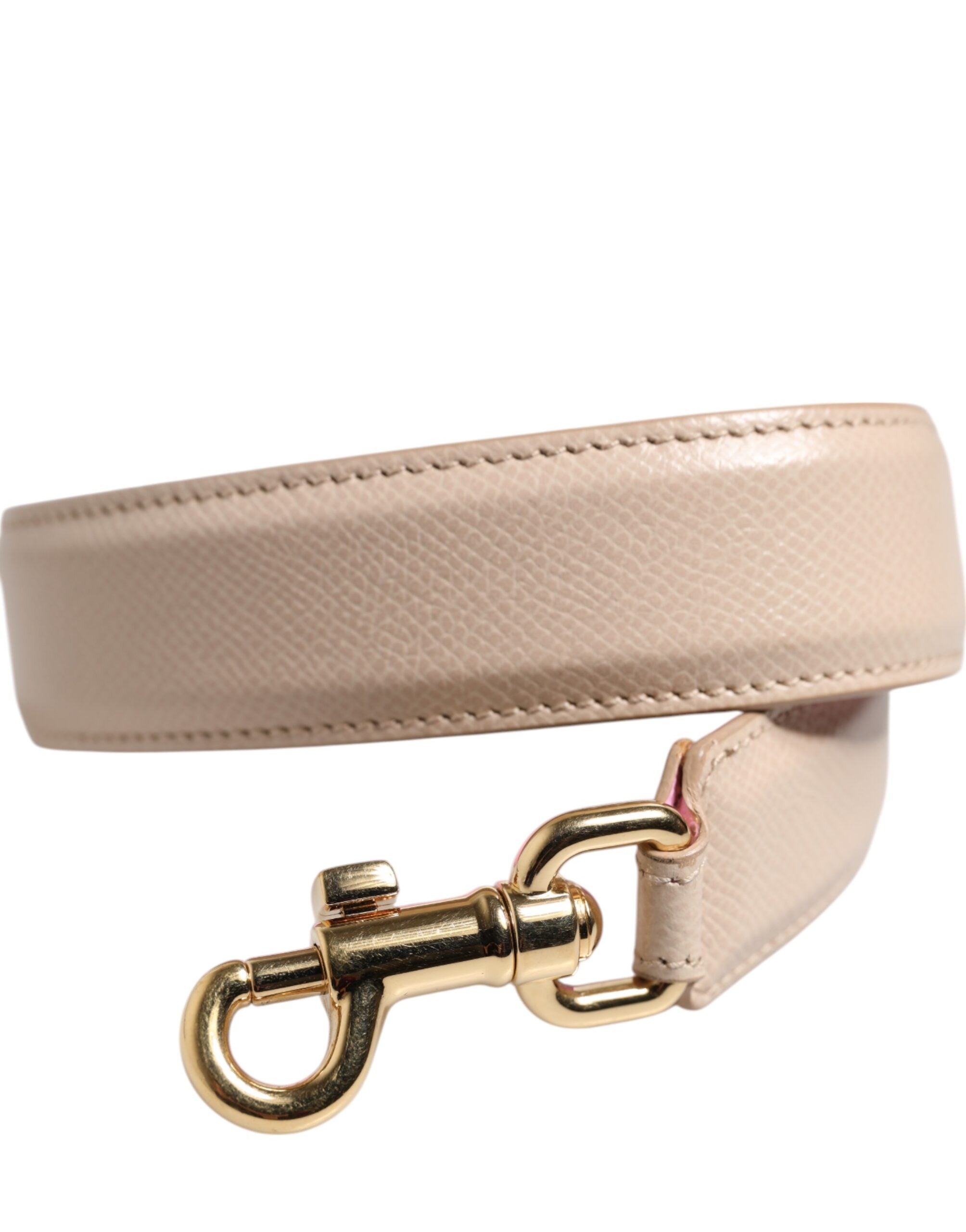 Dolce & Gabbana Beige Pink Leather Shoulder Strap