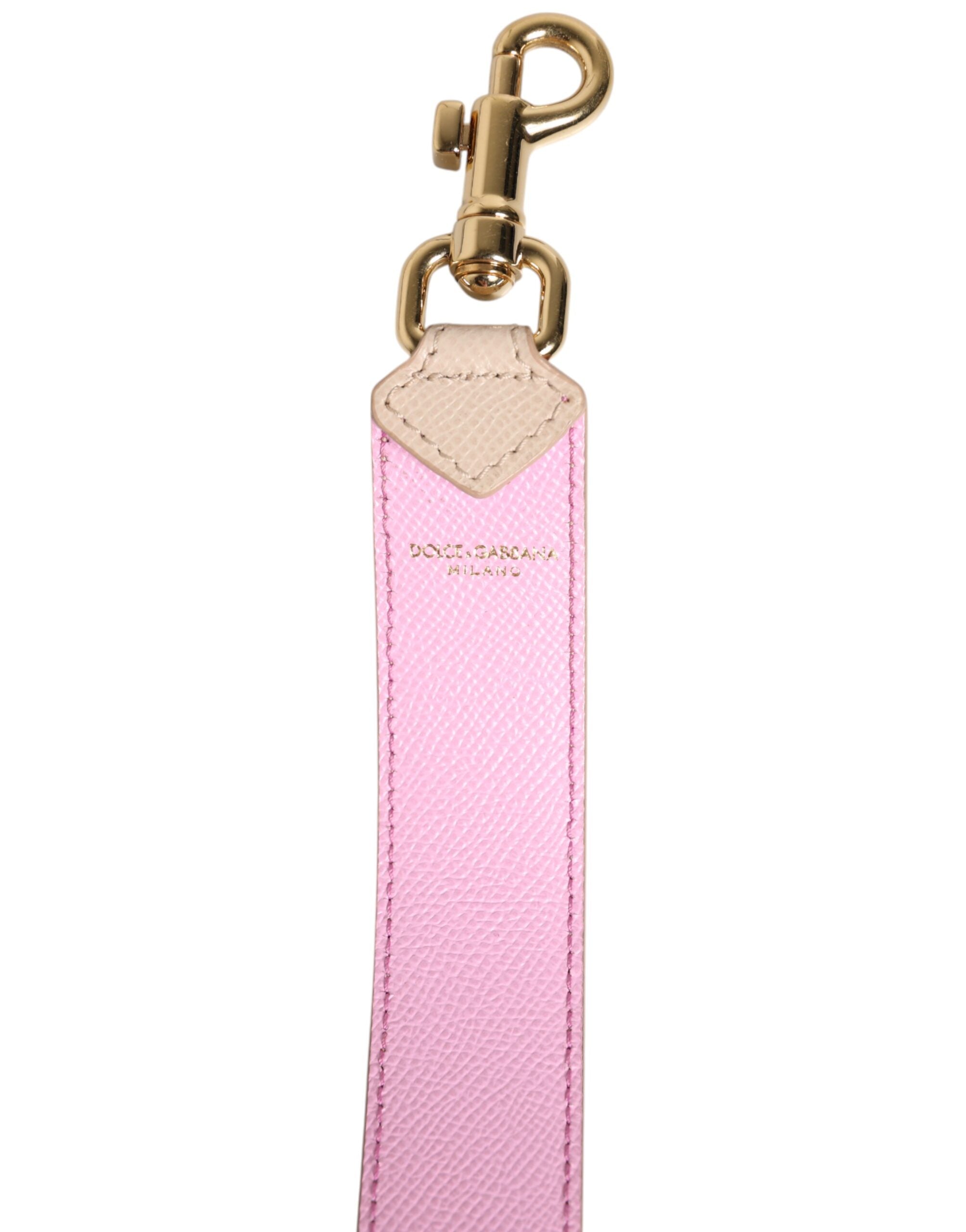 Dolce & Gabbana Beige Pink Leather Shoulder Strap