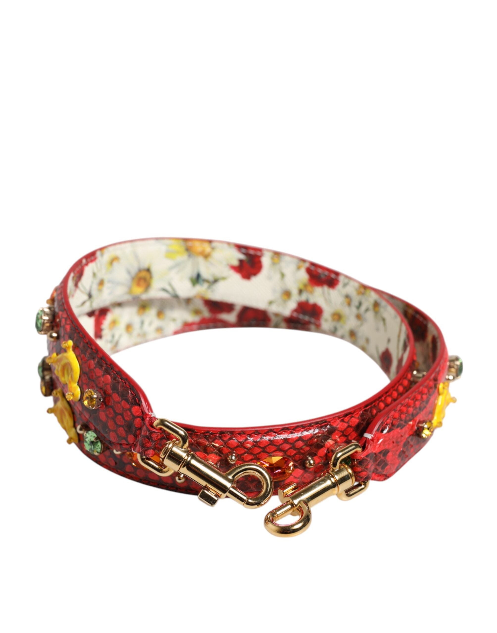 Dolce & Gabbana Multicolor Python Leather Shoulder Strap