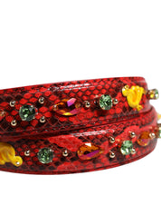 Dolce & Gabbana Multicolor Python Leather Shoulder Strap