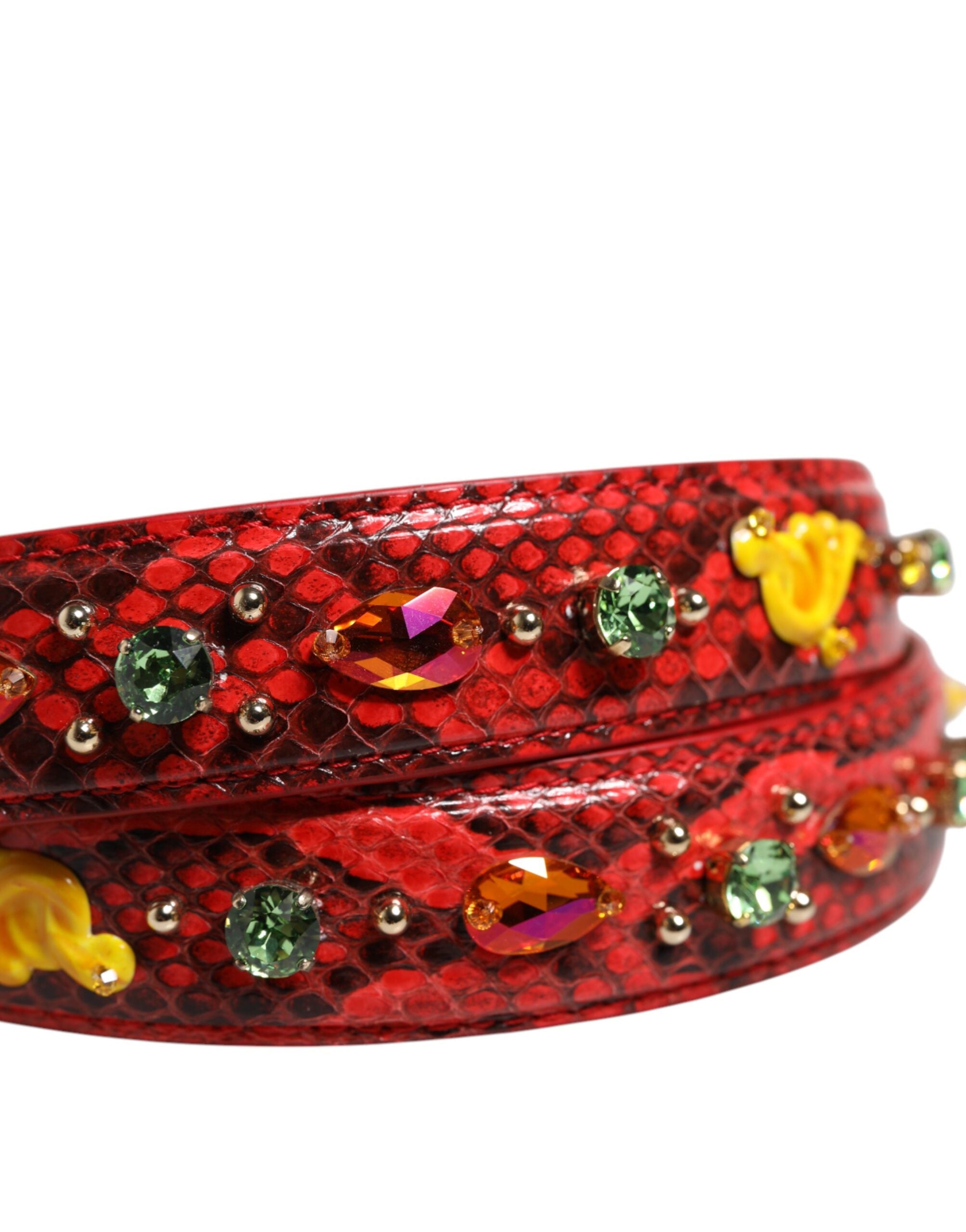 Dolce & Gabbana Multicolor Python Leather Shoulder Strap